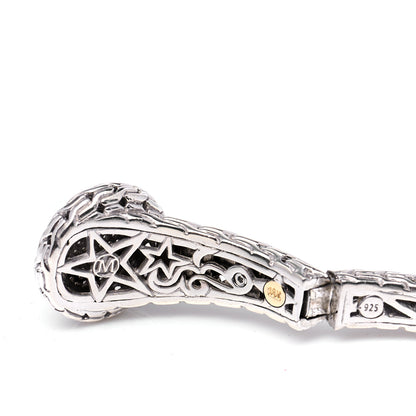 John Hardy Sterling Silver Diamond Classic Chain Kick Cuff Bracelet 4 of 6