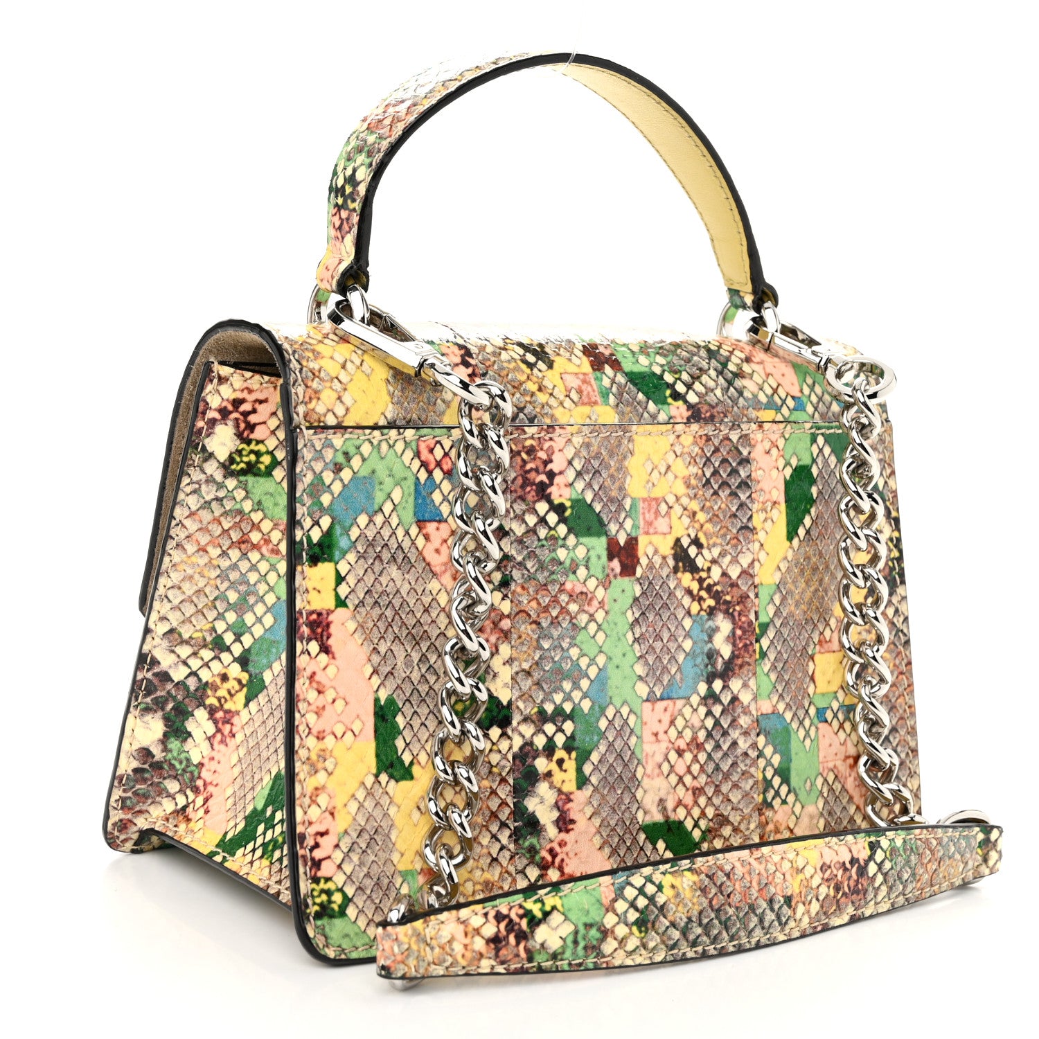 Jimmy Choo Elaphe Snakeskin Madeline Crossbody Satchel Rainbow 3 of 11