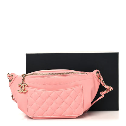 Chanel Lambskin Quilted Bi Waist Bag Fanny Pack Pink 10 of 10