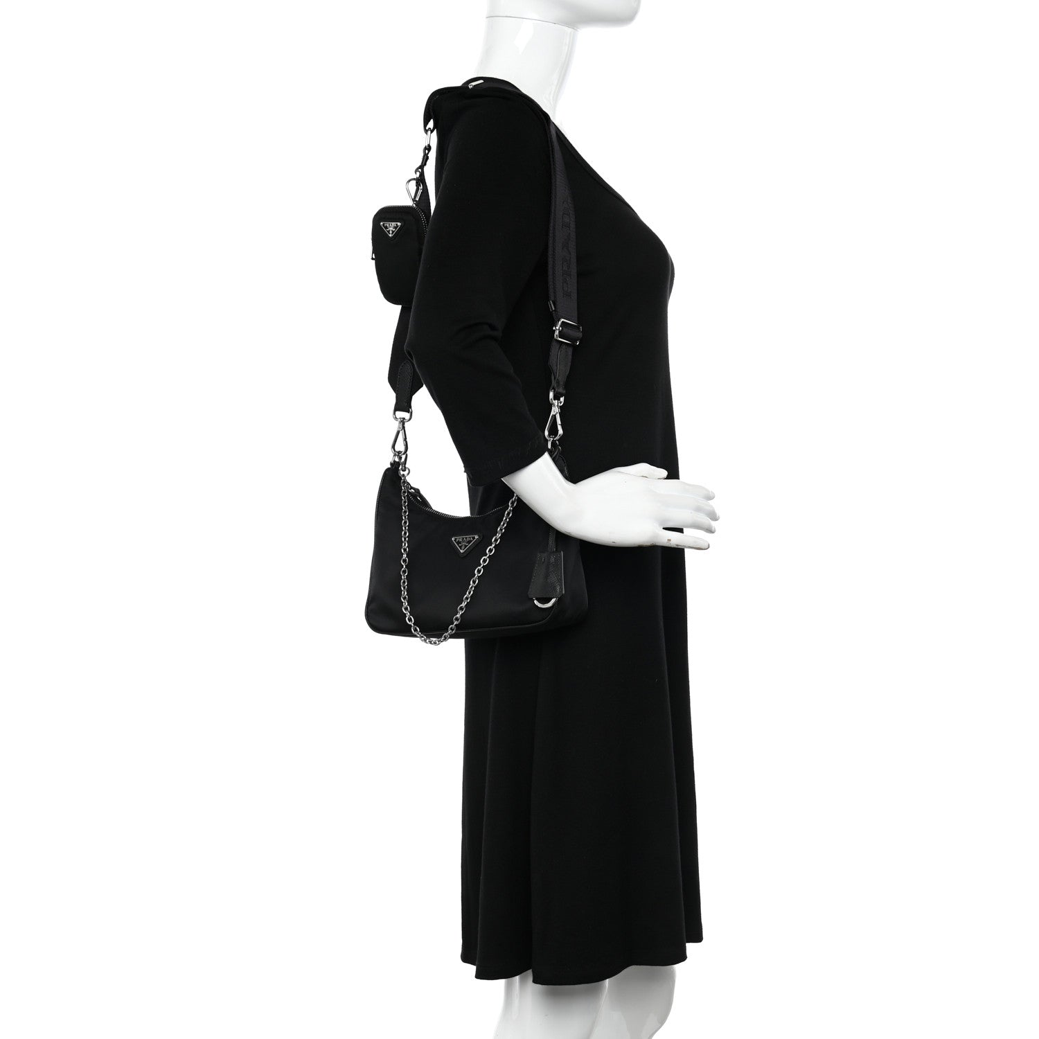 Prada Nylon Re-Edition 2005 Shoulder Bag Black 2 of 11