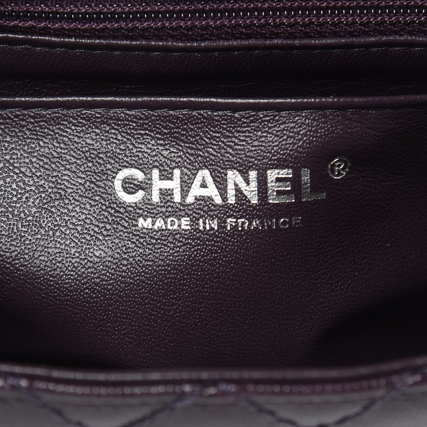 Chanel Washed Caviar Quilted Mini Square Flap Dark Purple 6 of 11