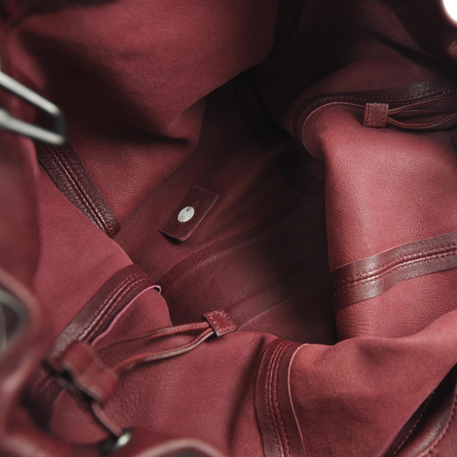Burberry Leather Packable Drawstring Tote Dark Red 6 of 8