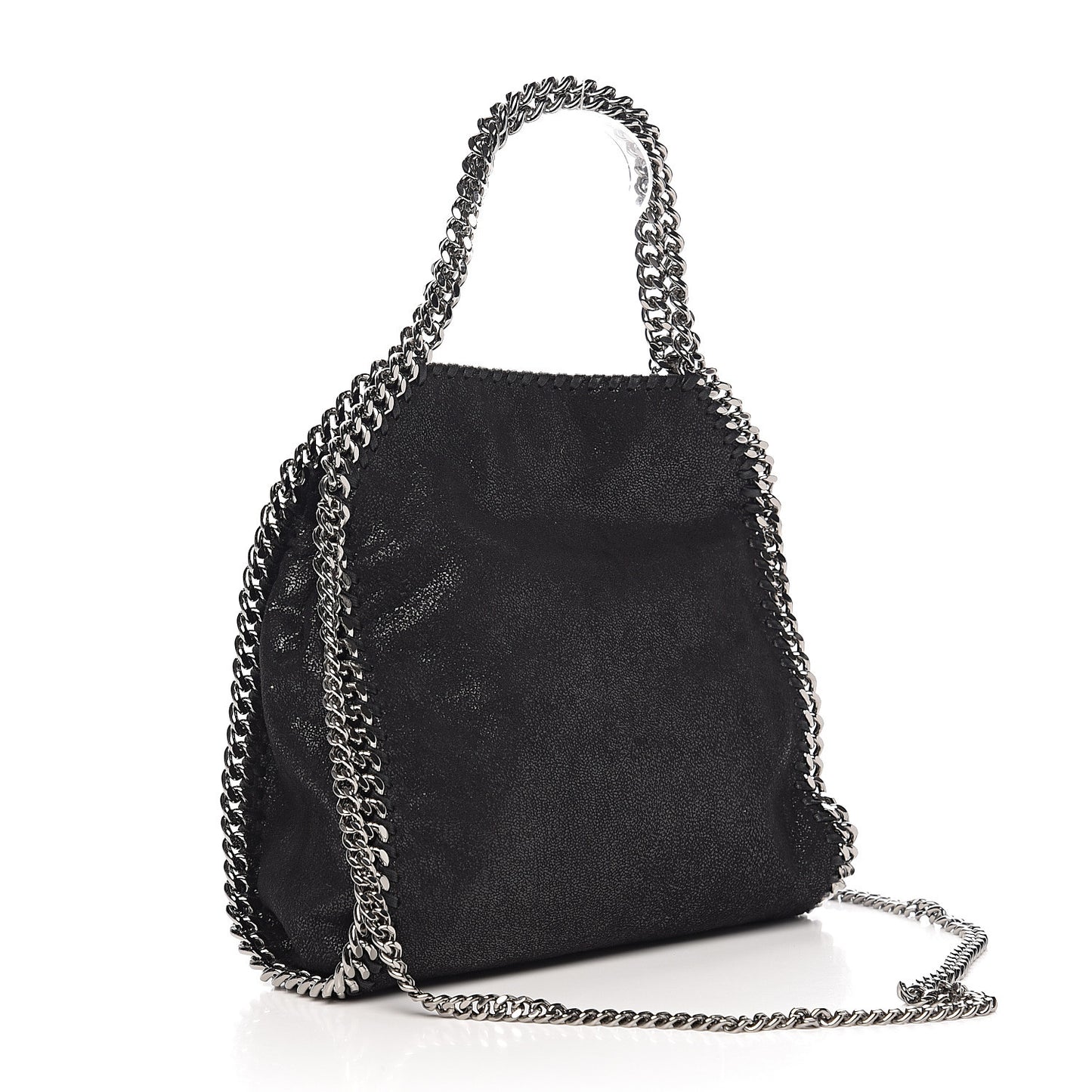 Bead Embellished Shaggy Deer Mini Falabella Tote Black