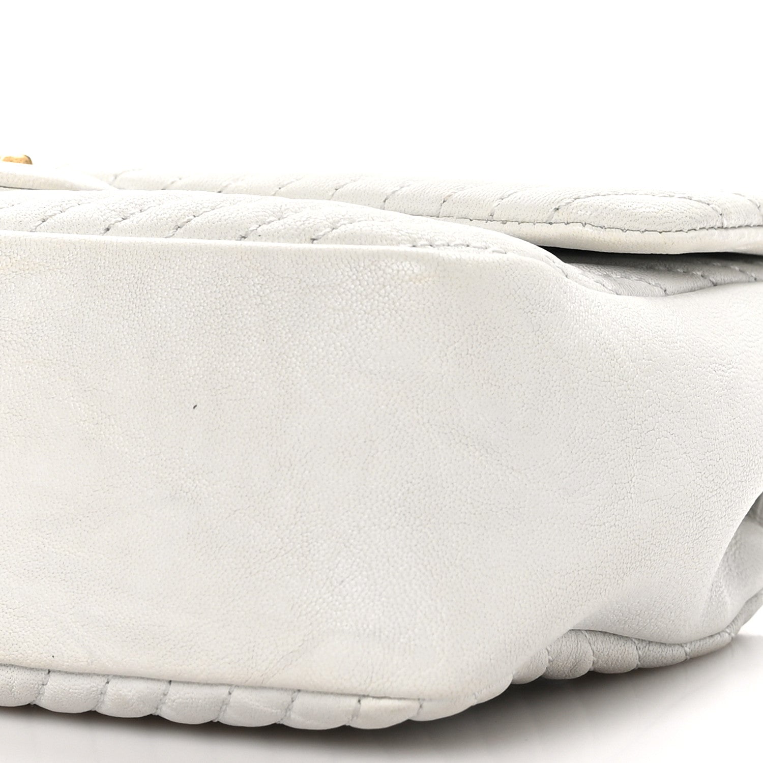 Chanel Calfskin Surpique Chevron Small Flap White 9 of 9