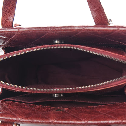 Chanel Crumpled Grained Calfskin CC Crave Tote Burgundy 4 of 15