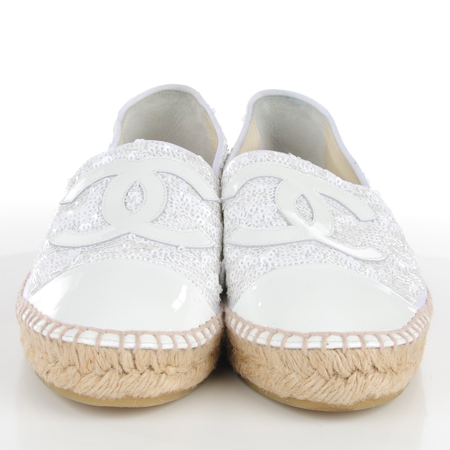 Patent Sequin CC Espadrilles 38 White
