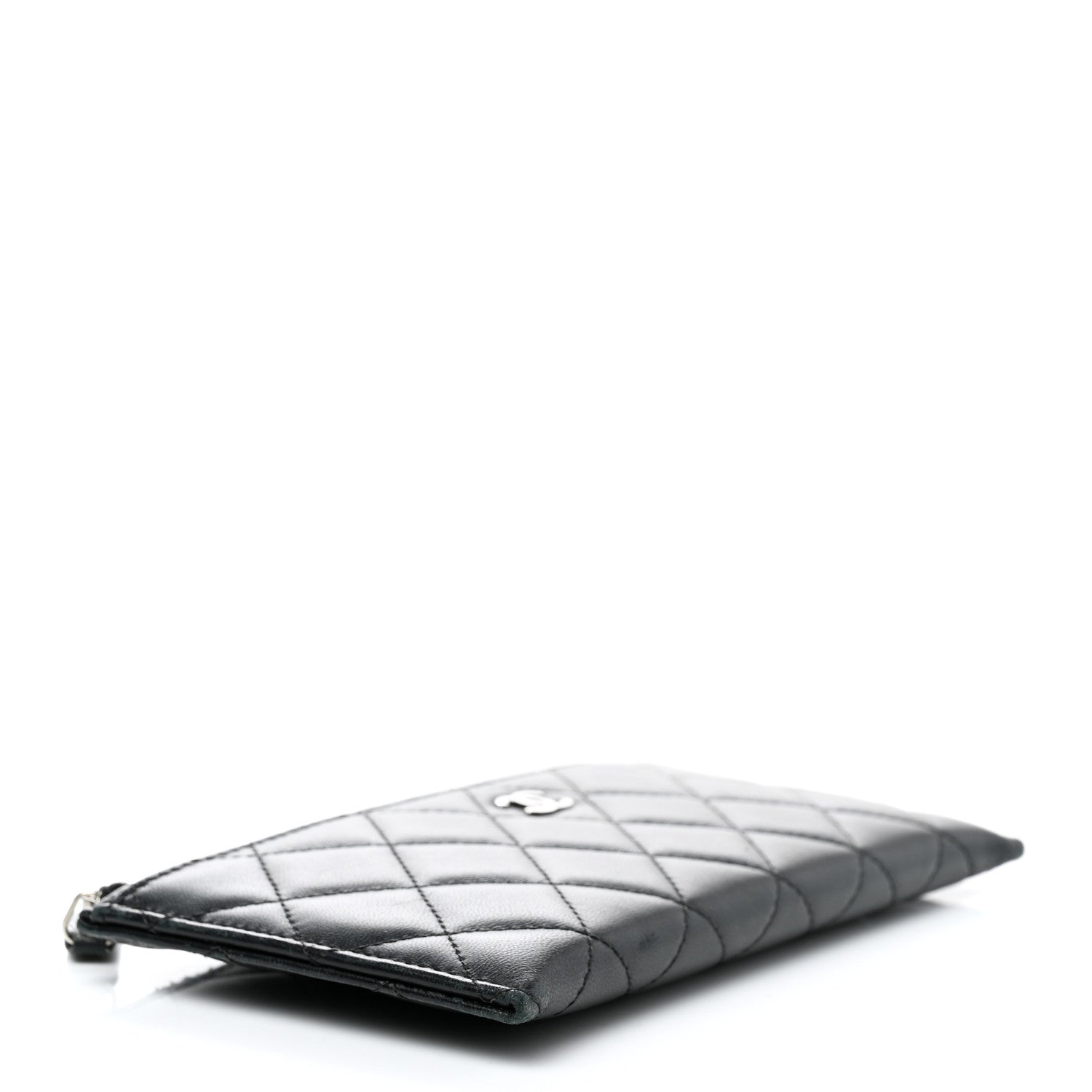 Chanel Lambskin Quilted Classic Zip Pouch Black 4 of 12