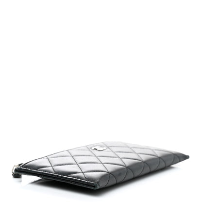 Chanel Lambskin Quilted Classic Zip Pouch Black 4 of 12