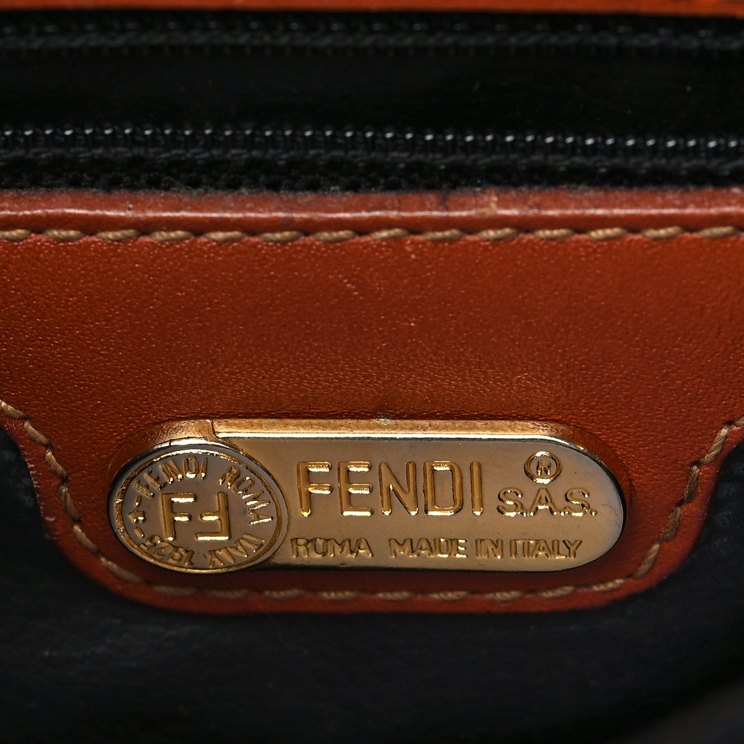 Fendi Pequin Top Handle Bag Cuoio 5 of 7
