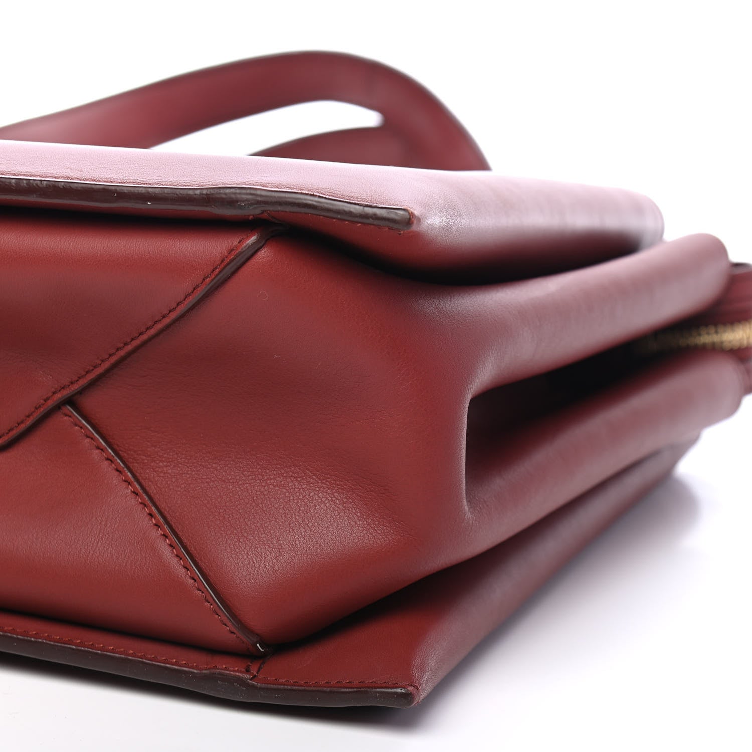 Celine Calfskin Medium Tri-Fold Bag Red Wood 8 of 9