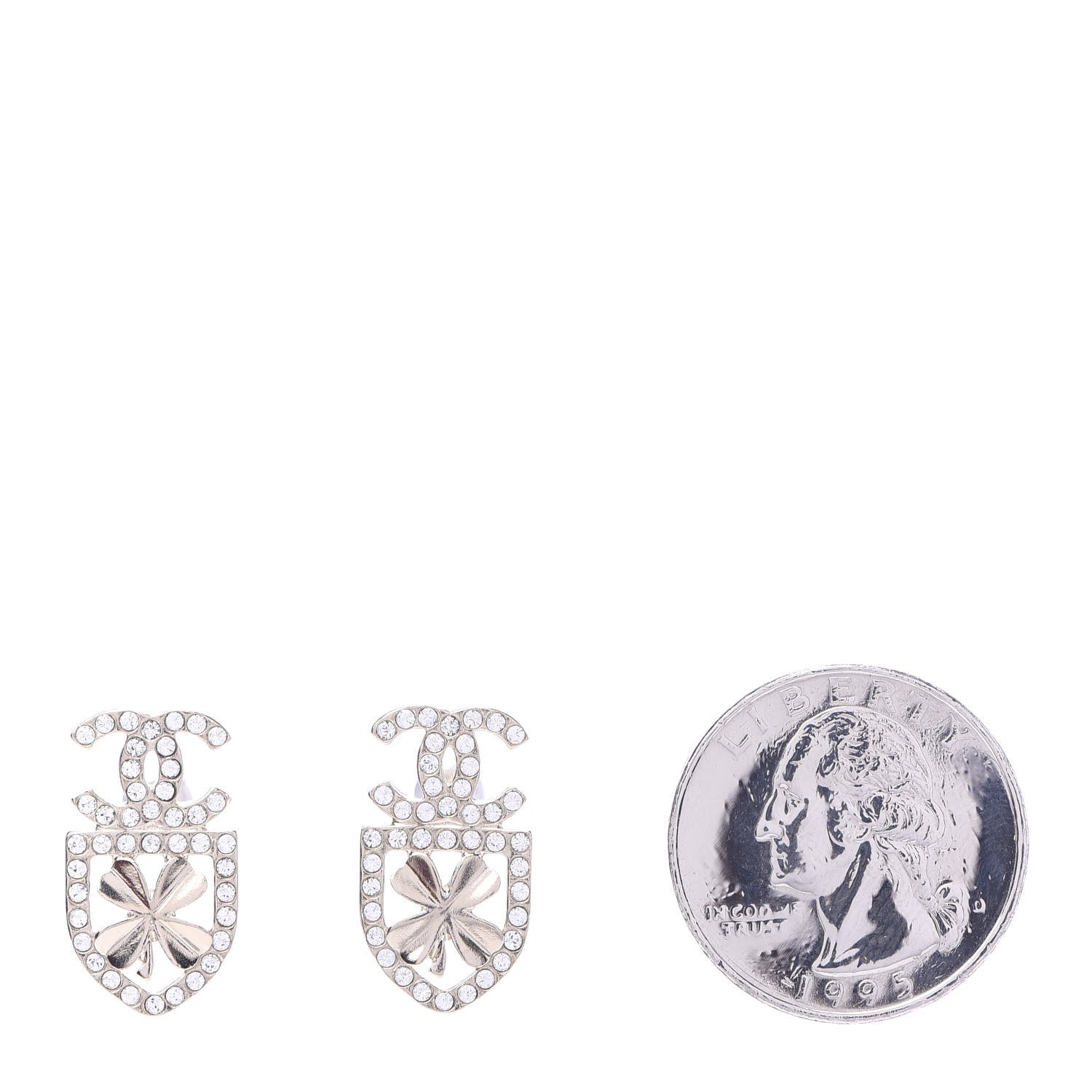 Chanel Crystal CC Sergeant Earrings Gold 2 of 5