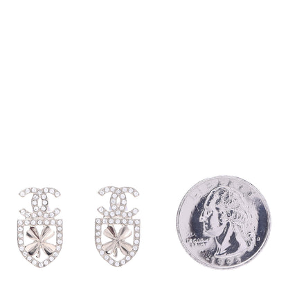 Chanel Crystal CC Sergeant Earrings Gold 2 of 5