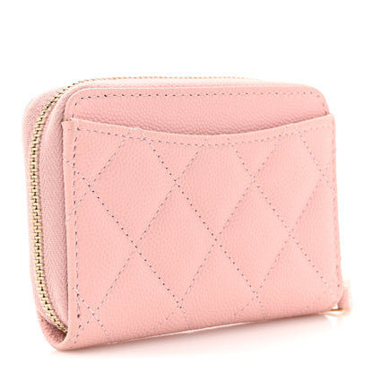 Chanel Caviar Quilted Zip Coin Purse Light Pink 3 of 9