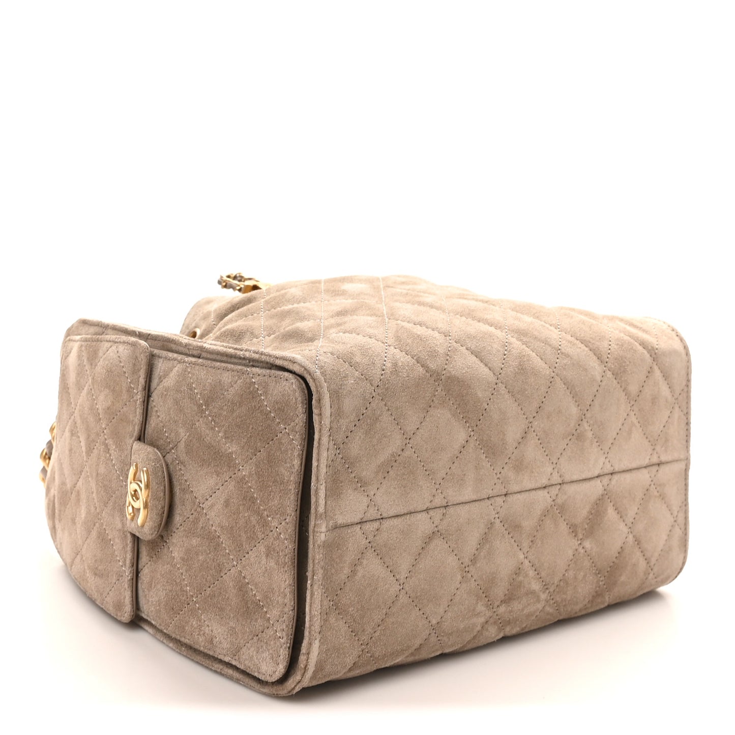 Suede Quilted Small Chanel 25 Handbag Dark Grey