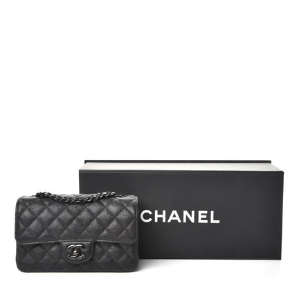 Chanel Crumpled Calfskin Quilted Mini Rectangular Flap So Black 8 of 8