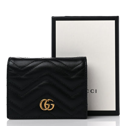 Gucci Calfskin Matelasse GG Marmont Card Case Wallet Black 11 of 11