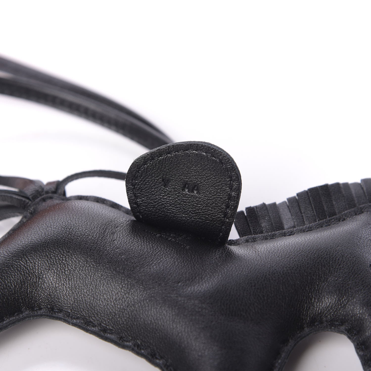 Hermes Milo Lambskin Grigri Rodeo Horse Bag Charm MM So Black 4 of 6