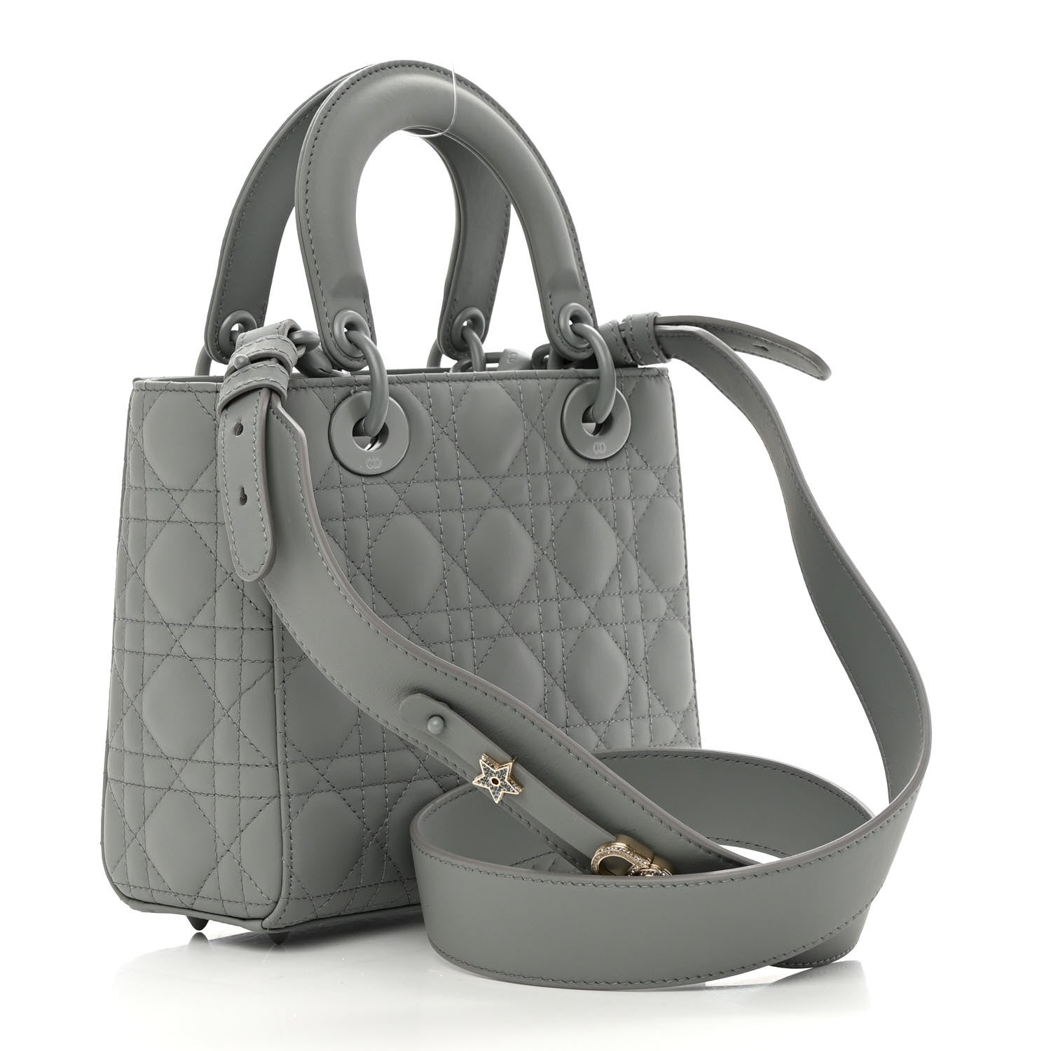 Christian Dior Ultra Matte Calfskin Cannage Small My ABCDior Lady Dior Gray 3 of 12