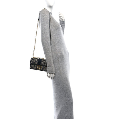 Christian Dior Oblique 30 Montaigne East West Chain Flap Bag Blue 2 of 9