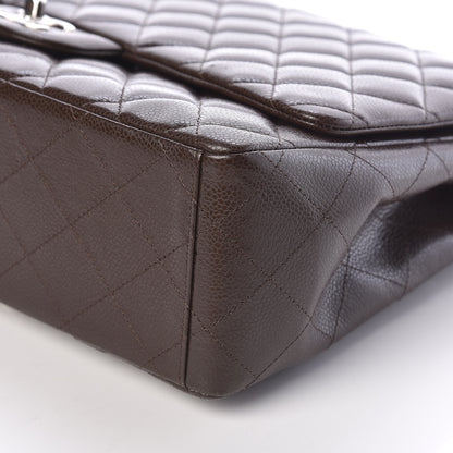 Chanel Caviar Quilted Maxi Single Flap Dark Brown 7 of 12