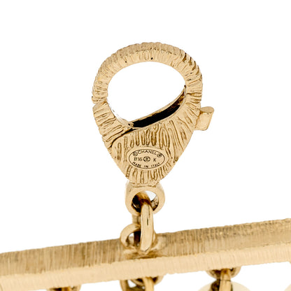 Chanel Pearl Crystal CC Eye Bracelet Gold White 3 of 4