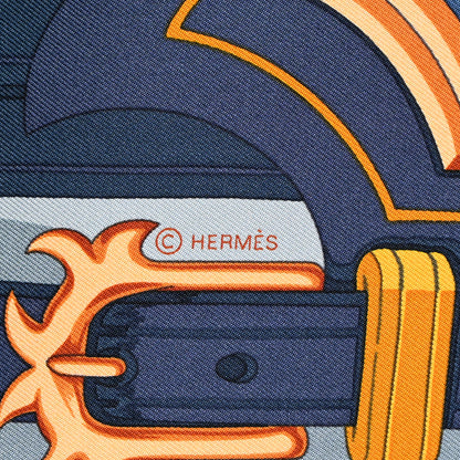 Hermes Silk Brides Et Destin Scarf 90 Blue Jean Mordore Ciel 4 of 5