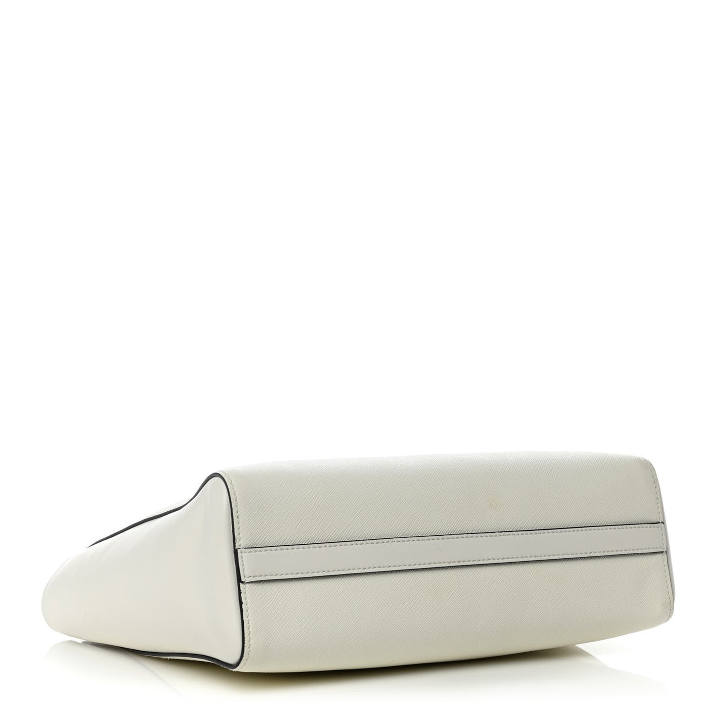 Saffiano Soft Calfskin Zippered Tote White