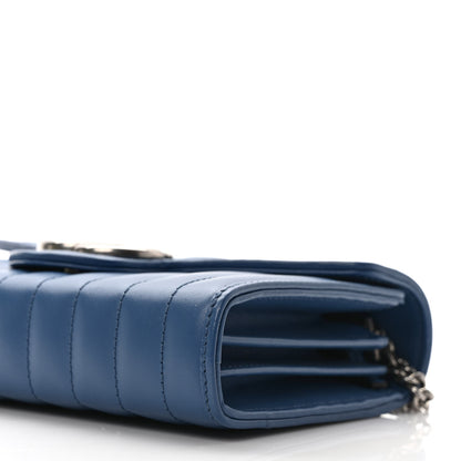 Gucci Calfskin Matelasse Aria GG Marmont Chain Wallet Clear Blue 7 of 8