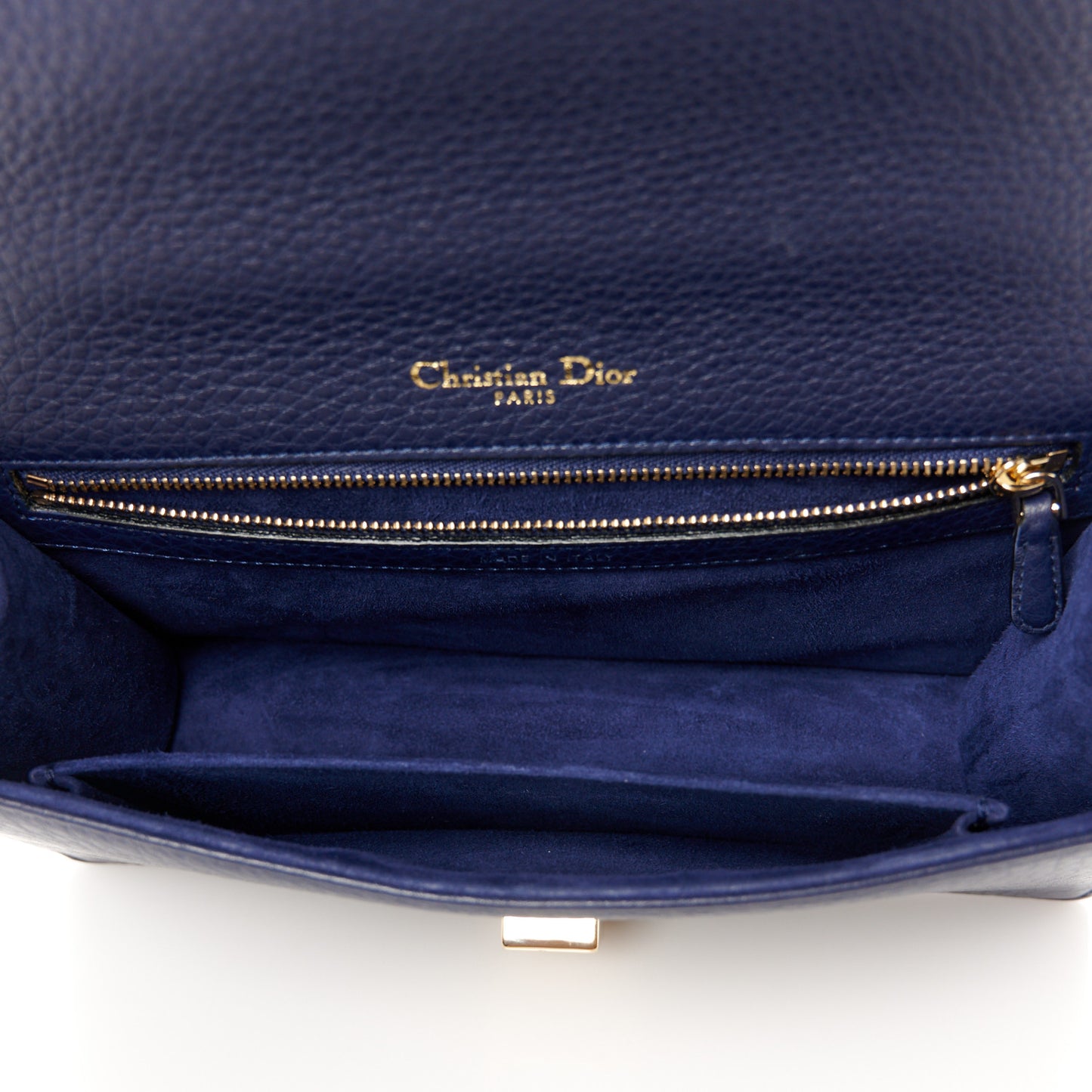 Grained Calfskin Medium Diorama Flap Bag Blue