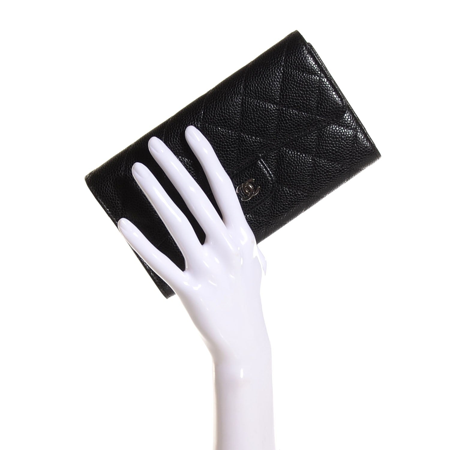 Chanel Caviar Quilted Large Flap Wallet Black 2 of 8