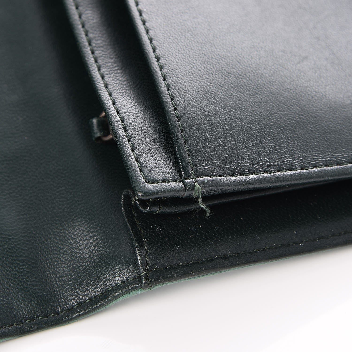 Chanel Lambskin Camellia Embossed Yen Wallet Green 9 of 9