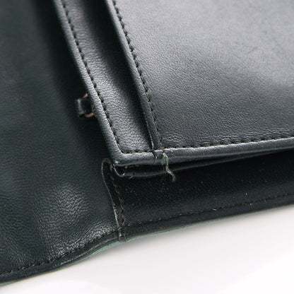 Chanel Lambskin Camellia Embossed Yen Wallet Green 9 of 9