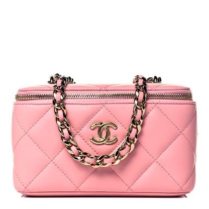 Chanel Lambskin Resin Elegant Chain Vanity Case Pink 1 of 9