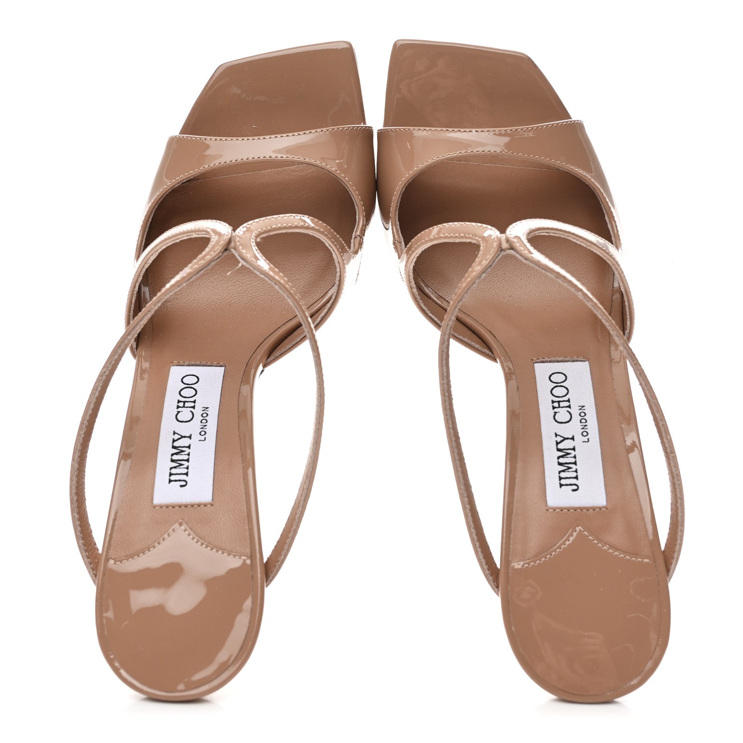 Jimmy Choo Patent Anise 95 Sandals 37.5 Ballet Pink 2 of 8