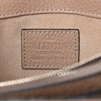 Valentino Garavani Pebbled Calfskin Rockstud Wallet on Chain Camel Rose 6 of 9