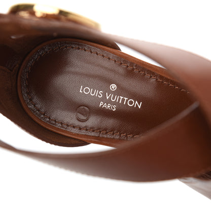 Louis Vuitton Calfskin Monogram Horizon Sandal 39 Cognac Brown 11 of 38