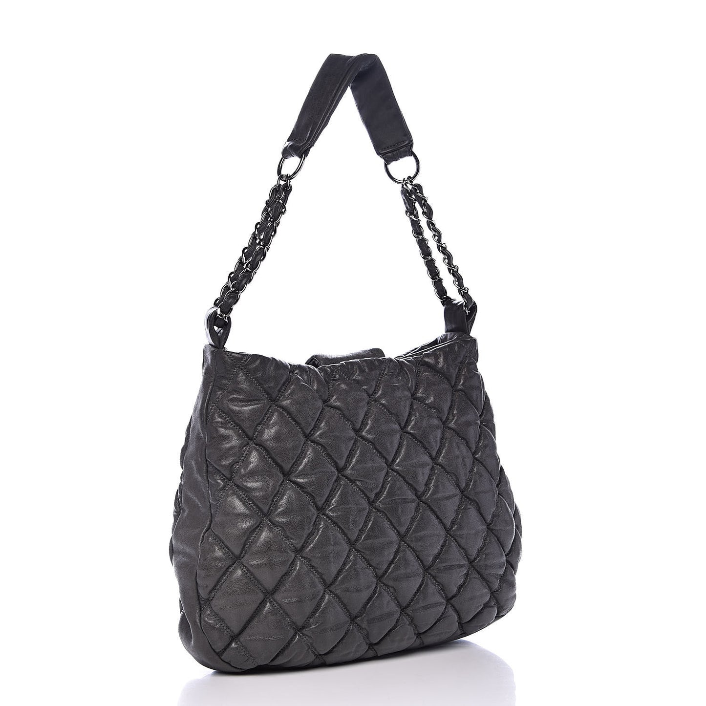 Calfskin Bubble Quilt Hobo Grey