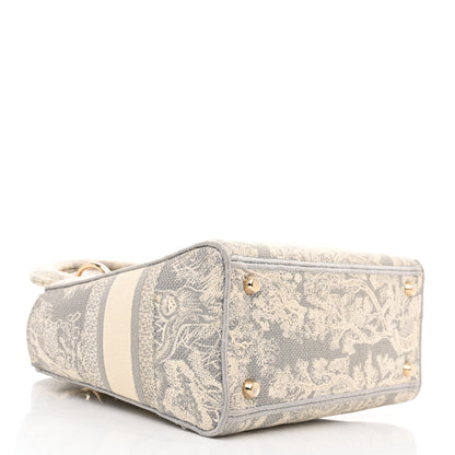 Christian Dior Canvas Toile De Jouy Reverse Embroidered Medium Lady D-Lite Gray 4 of 9
