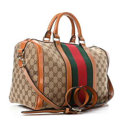 Gucci Monogram Vintage Web Medium Boston Tobacco 2 of 4