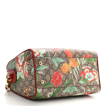 Gucci GG Supreme Monogram Tian Small Boston Beige Multicolor Red 4 of 8