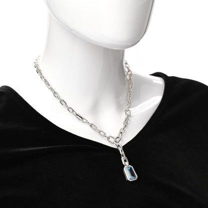 David Yurman Sterling Silver Diamond Blue Topaz Stax Pendant Necklace 2 of 4