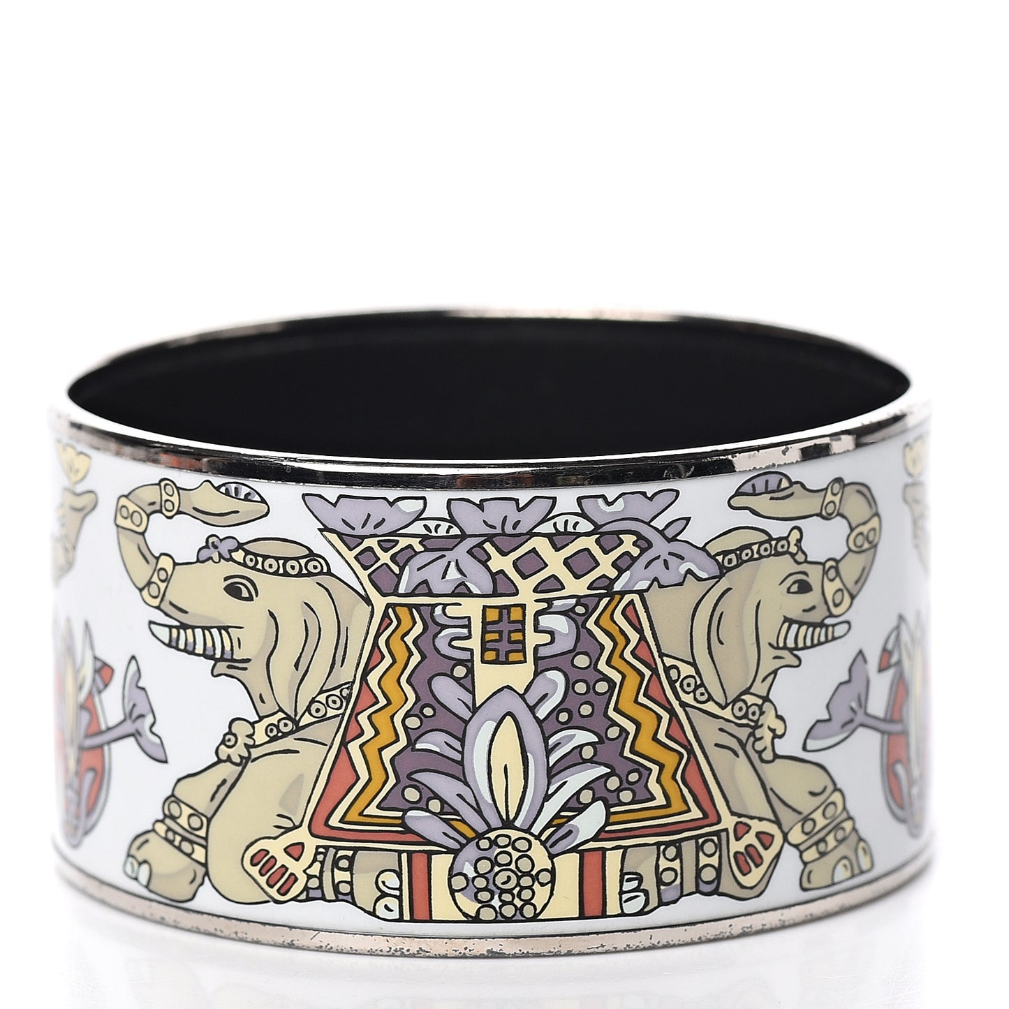 Enamel Printed Elephant Torana Extra Wide Bracelet 62