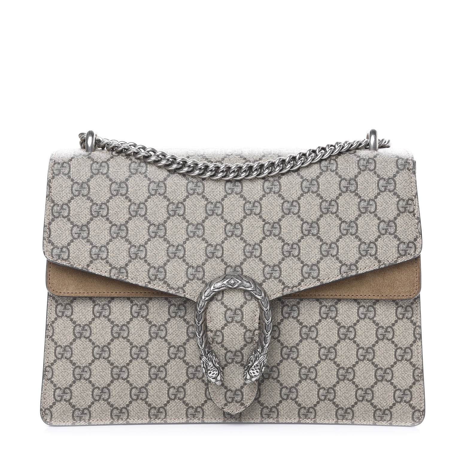 Gucci GG Supreme Monogram Medium Dionysus Shoulder Bag Taupe 1 of 14