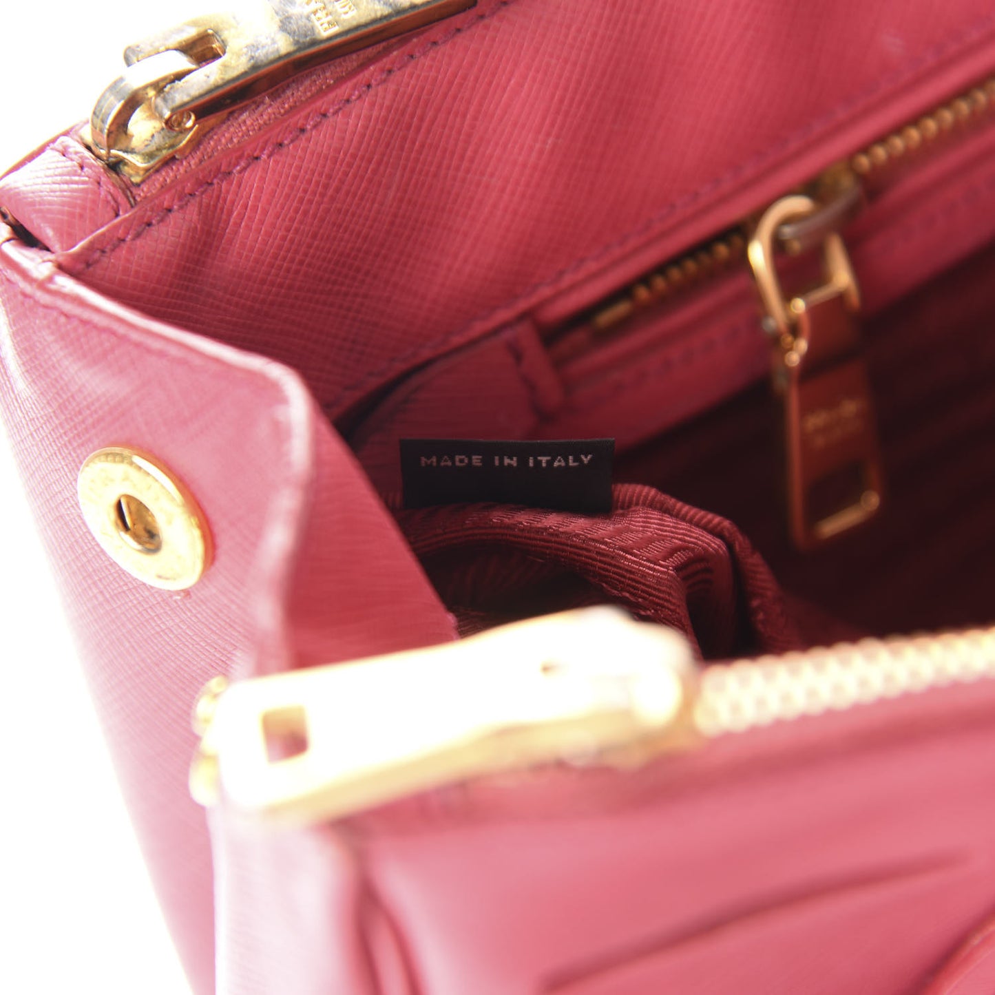 Saffiano Small Galleria Double Zip Tote Fuxia