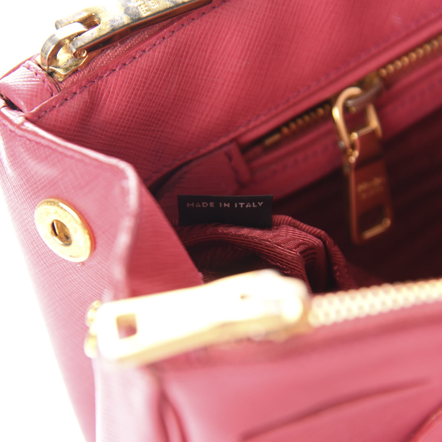Prada Saffiano Small Galleria Double Zip Tote Fuxia 10 of 16