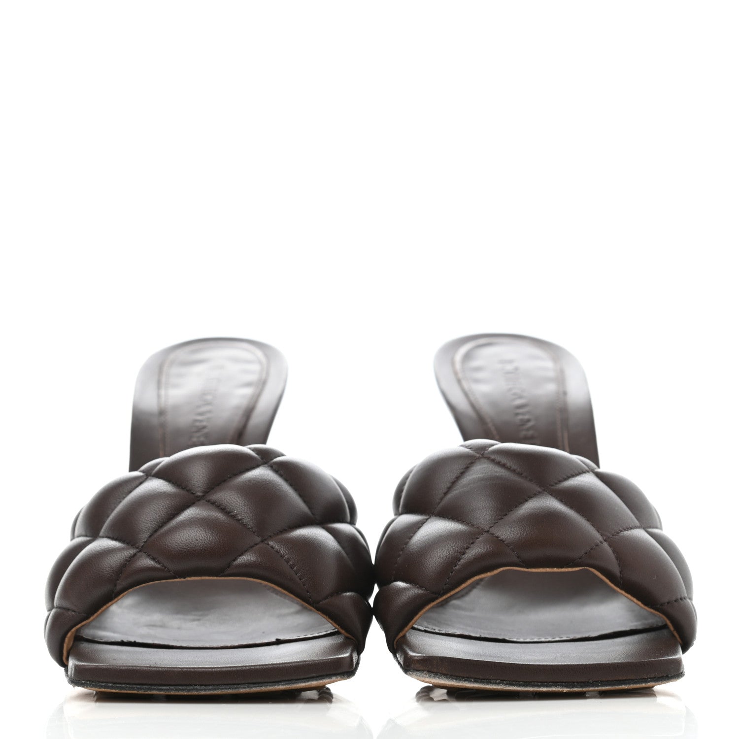 Bottega Veneta Nappa Matelasse Padded Mule Sandals 36.5 Chocolate 2 of 9