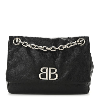 Balenciaga Arena Calfskin Mini Monaco Chain Shoulder Bag Black 1 of 10