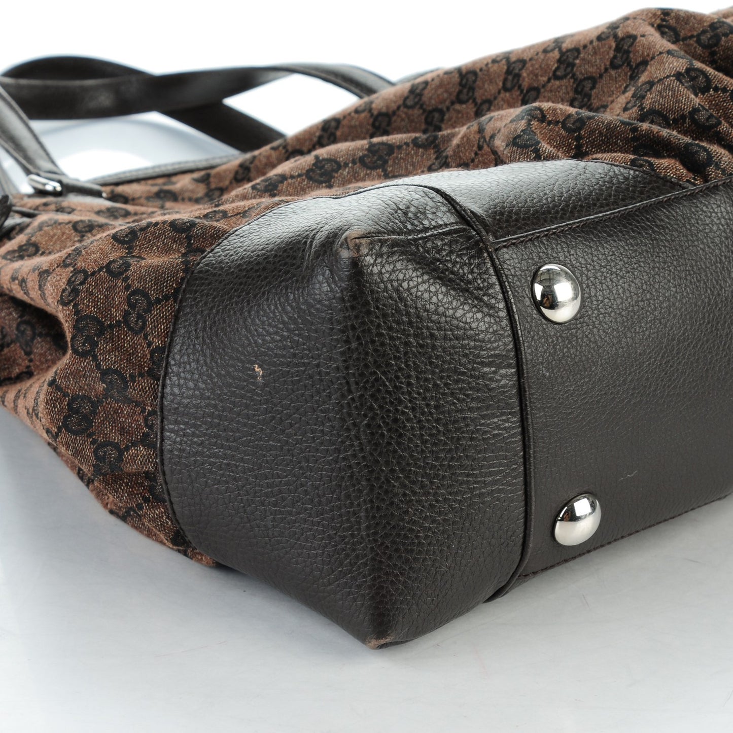Monogram Denim Full Moon Tote Dark Brown