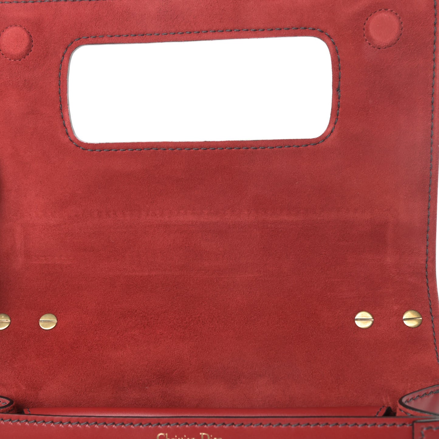 Calfskin J'Adior Chain Flap Bag Red
