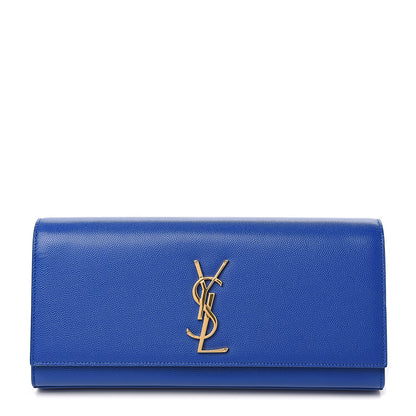 Saint Laurent Grain De Poudre Classic Monogram Cassandre Clutch Cobalt 1 of 6